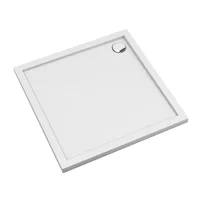 Cadita dus patrata din acril Omnires Merton alb 80x80 cm
