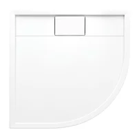 Cadita dus semirotunda Omnires Brooklyn alb 90x90 cm