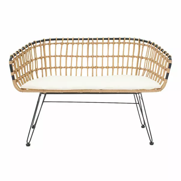 Canapea 2 locuri Pakoworld Naoki natural metal  120x55x79cm picture - 1