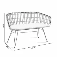 Canapea 2 locuri Pakoworld Naoki natural metal  120x55x79cm picture - 10