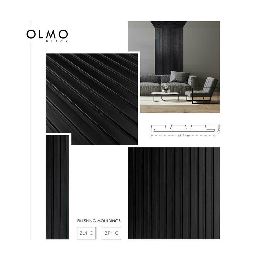 Capat panou riflaj dreapta Lamelio Olmo finisaj negru 2.6×270 cm 2.6x270