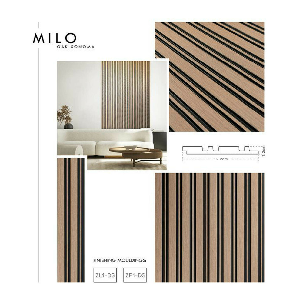 Capat panou riflaj stanga Lamelio Milo finisaj stejar Sonoma 4.2×270 cm 4.2x270