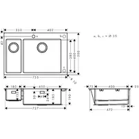 Chiuveta bucatarie Hansgrohe S71 inox 75.5x50 cm picture - 2