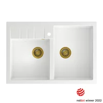 Chiuveta compozit Quadron Unique Bill 120 alb - auriu 90x62 cm