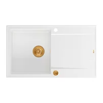 Chiuveta compozit Quadron Unique Evan 111 alb - cupru 86x50 cm