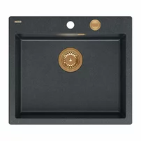 Chiuveta compozit Quadron Unique Morgan 110 negru - cupru 57x50 cm
