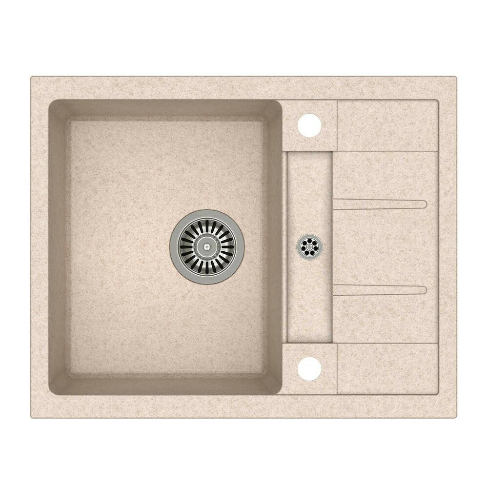 Chiuveta compozit Quadron Unique Morgan 116 bej – inox 62×50 cm