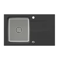 Chiuveta compozit Quadron Pop Michael 111 finisaj inox - negru 78x48 cm