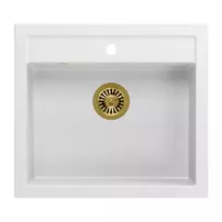 Chiuveta compozit Quadron Unique Bill 110 alb - auriu 60x54 cm