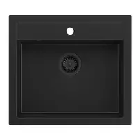 Chiuveta compozit Quadron Unique Bill 110 negru carbon 60x54 cm