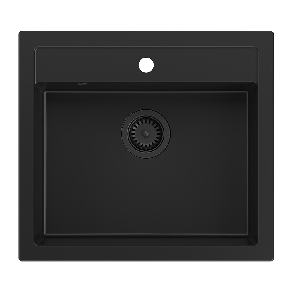 Chiuveta compozit incastrata Quadron Unique Bill 110 negru carbon 60×54 cm 110