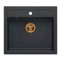 Chiuveta compozit Quadron Unique Bill 110 negru diamant - cupru 60x54 cm