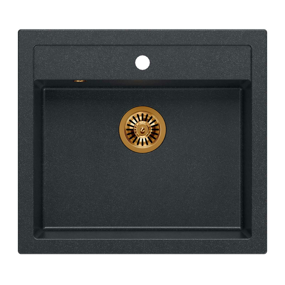 Chiuveta compozit incastrata Quadron Unique Bill 110 negru diamant – cupru 60×54 cm 110