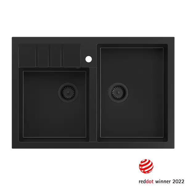 Chiuveta compozit Quadron Unique Bill 120 negru carbon 90x62 cm