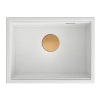 Chiuveta compozit Quadron Unique Clark alb - cupru 58x44 cm