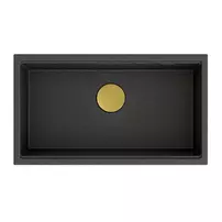 Chiuveta compozit Quadron Unique Clark negru - auriu 76x44 cm