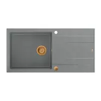 Chiuveta compozit Quadron Unique Evan 146 XL gri - cupru 100x50 cm