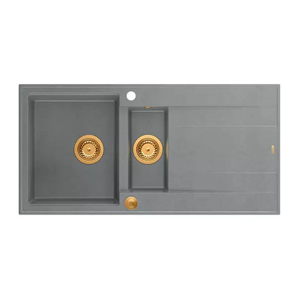 Chiuveta compozit incastrata Quadron Unique Evan 156 gri - cupru 100x50 cm
