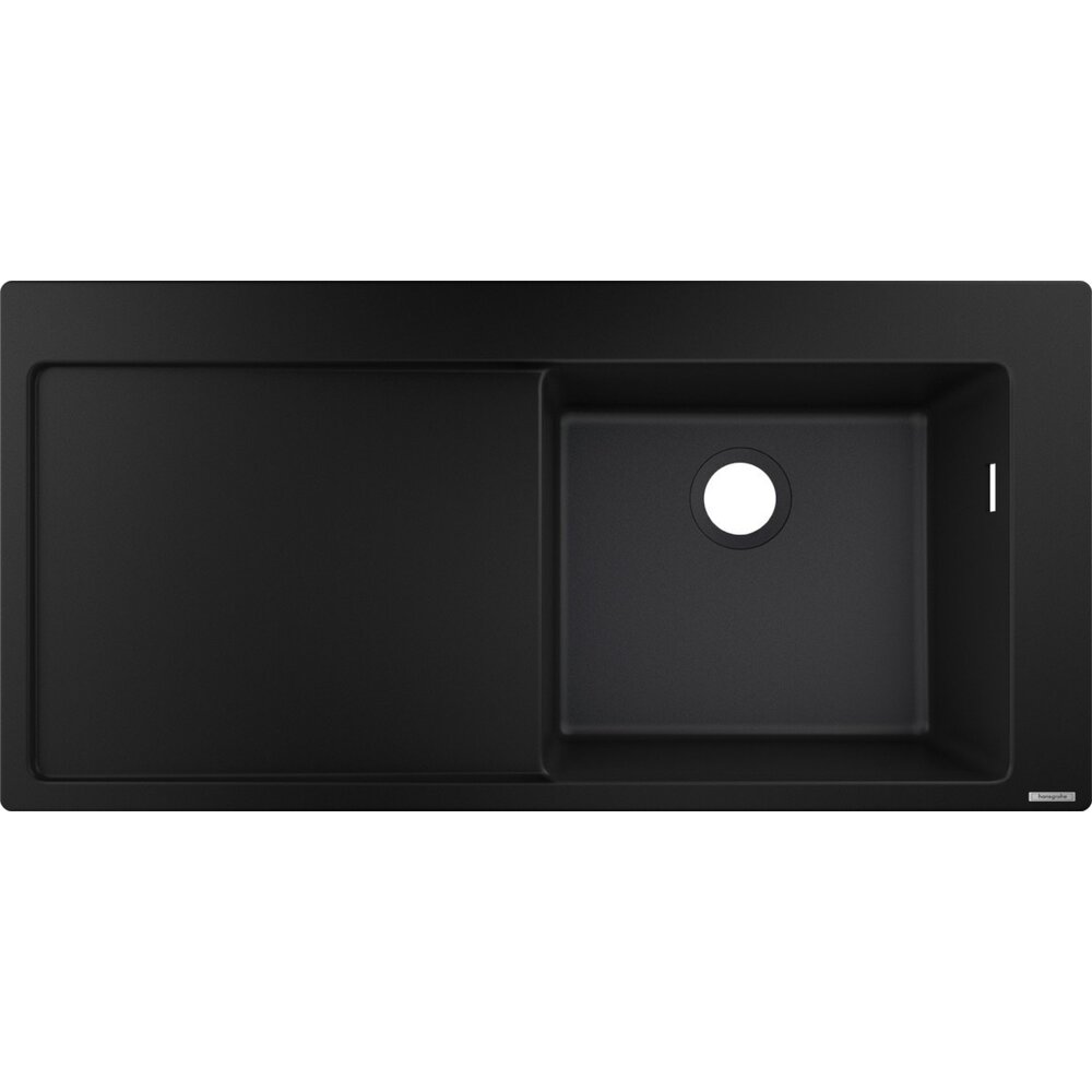 Chiuveta Hansgrohe S514 F450 SilicaTec 450 41.5x105x19 cm cu picurator stanga graphite black hansgrohe imagine 2022
