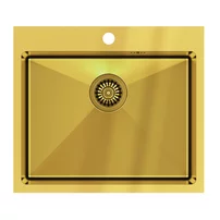 Chiuveta inox incastrata Quadron Unique Russel 110 finisaj auriu 55x48 cm