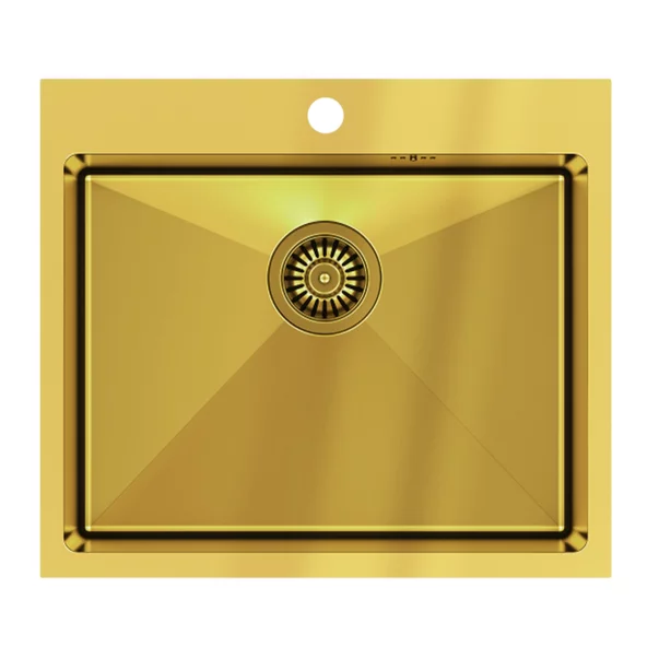 Chiuveta inox Quadron Unique Russel 110 finisaj auriu 55x48 cm