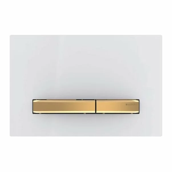 Clapeta de actionare Geberit Sigma50 alb/butoane aurii picture - 1