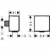 Cot conector dus Hansgrohe FixFit Square alb mat picture - 2