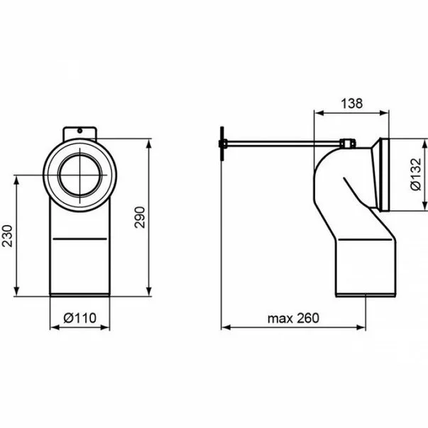 Conector scurgere verticala Ideal Standard pentru Vas WC Connect picture - 3