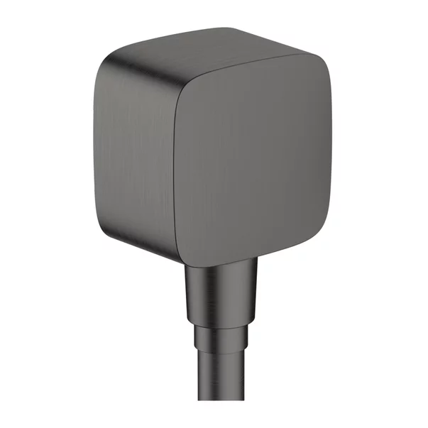 Cot conector dus Hansgrohe FixFit cu valva antireflux negru - crom periat