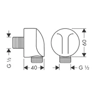 Cot conector dus Hansgrohe FixFit E negru - crom periat picture - 3