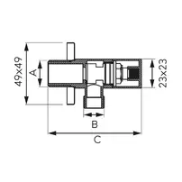 Robinet coltar Ferro 1/2”x3/8” dreptunghiular cu finisaj auriu lucios picture - 2