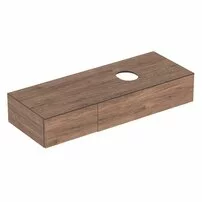 Dulap baza pentru lavoar pe blat Geberit Variform nuc 2 sertare 135 cm