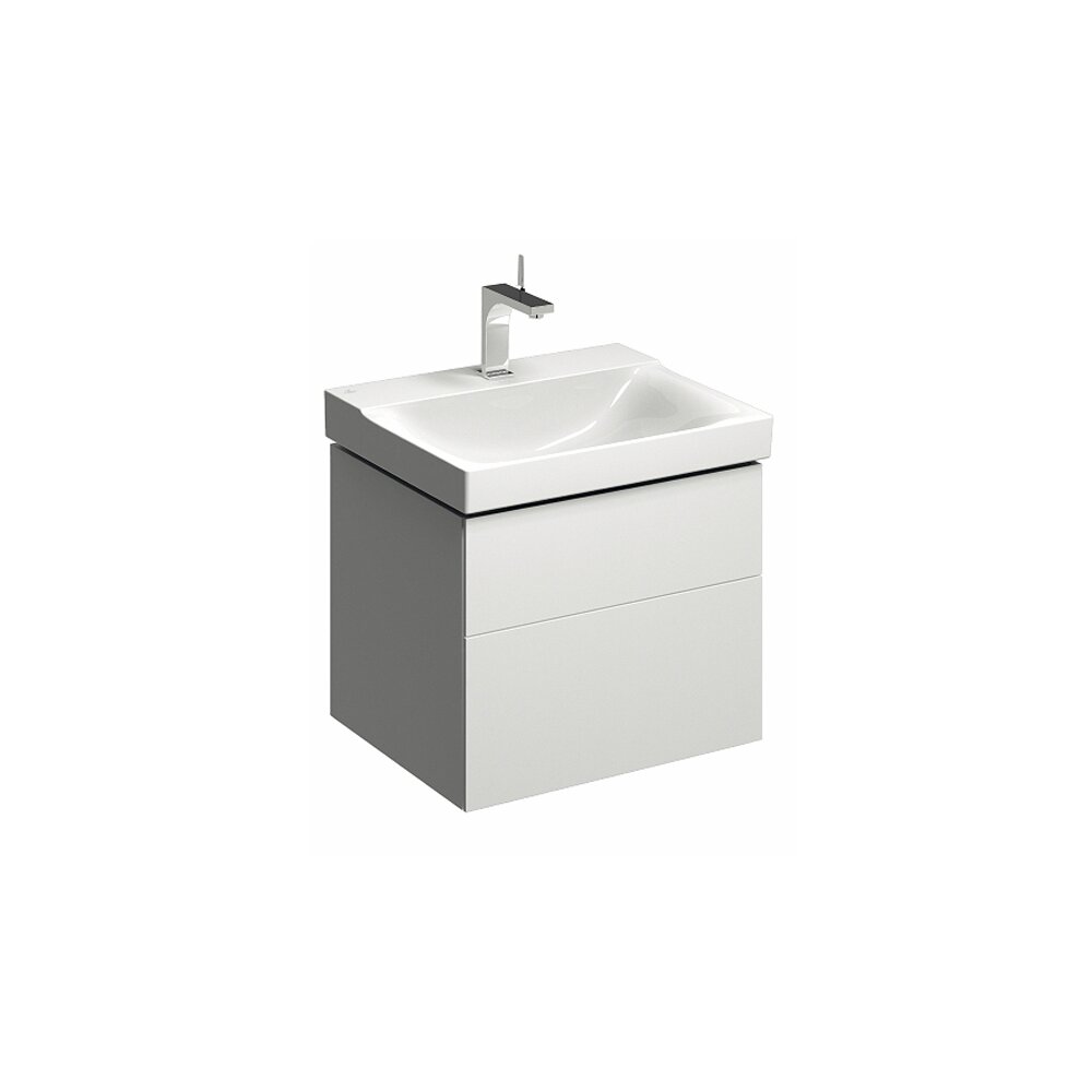 Dulap baza pentru lavoar suspendat alb Geberit Xeno² 2 sertare 58 cm