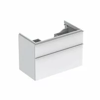 Dulap baza pentru lavoar suspendat alb mat Geberit Icon 2 sertare 89 cm