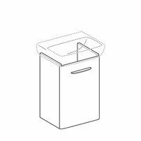Dulap baza pentru lavoar suspendat Geberit Selnova Square lava gri inchis 1 usa 45 cm picture - 2