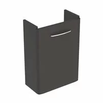 Dulap baza pentru lavoar suspendat Geberit Selnova Square negru 1 usa proiectie mica 45 cm