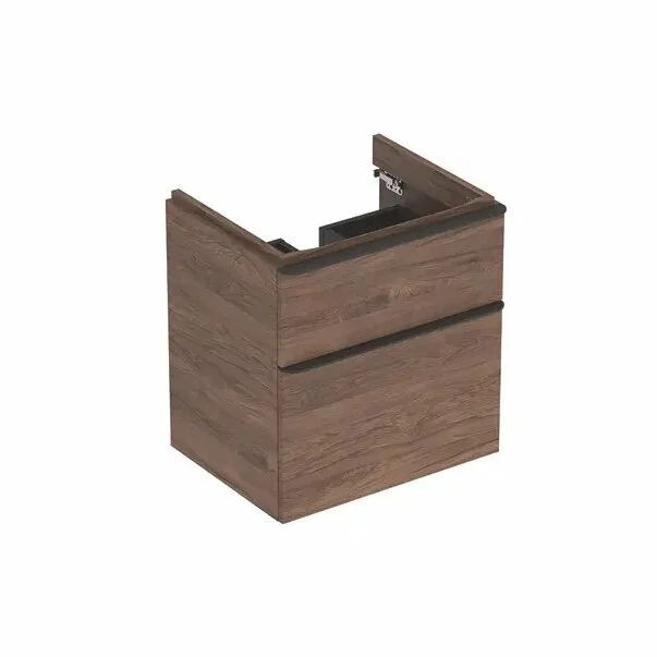 Dulap baza pentru lavoar suspendat Geberit Smyle Square nuc 2 sertare 59 cm picture - 2