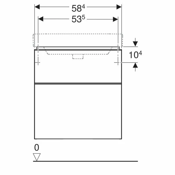 Dulap baza pentru lavoar suspendat Geberit Smyle Square nuc 2 sertare 59 cm picture - 5