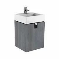 Dulap baza pentru lavoar suspendat Kolo Twins 50 cm, gri argintiu, 1 sertar