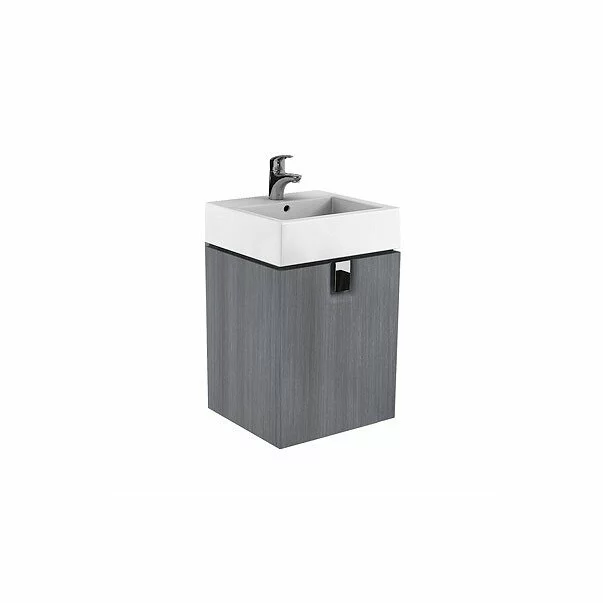 Dulap baza pentru lavoar suspendat Kolo Twins 50 cm, gri argintiu, 1 sertar