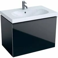 Dulap baza pentru lavoar suspendat negru Geberit Acanto 1 sertar 74 cm