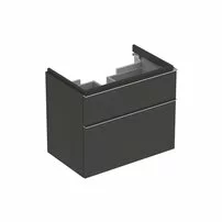 Dulap baza pentru lavoar suspendat lava gri inchis Geberit Icon 2 sertare 74 cm