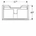 Dulap baza pentru lavoar suspendat proiectie mica alb Geberit Acanto 1 sertar 74 cm picture - 3