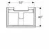 Dulap baza pentru lavoar suspendat proiectie mica gri nisip Geberit Acanto 1 sertar 60 cm picture - 3