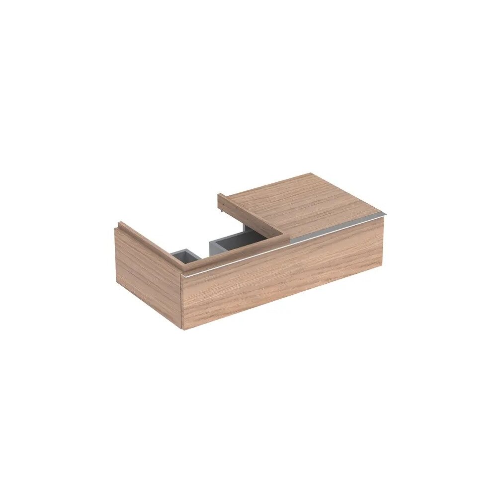 Dulap baza pentru lavoar suspendat stejar natural Geberit Icon 1 sertar si 1 blat stanga 89 cm