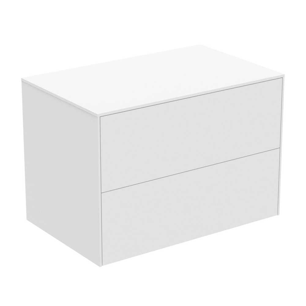 Dulap baza suspendat Ideal Standard Atelier Conca alb mat 2 sertare cu blat 80 cm alb