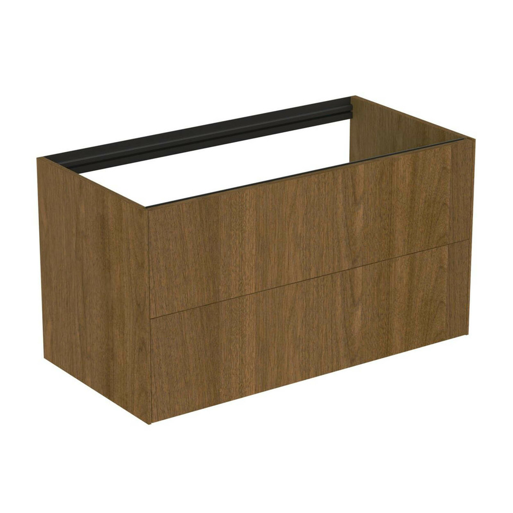 Dulap baza suspendat Ideal Standard Atelier Conca finisaj nuc inchis 2 sertare 100 cm 100