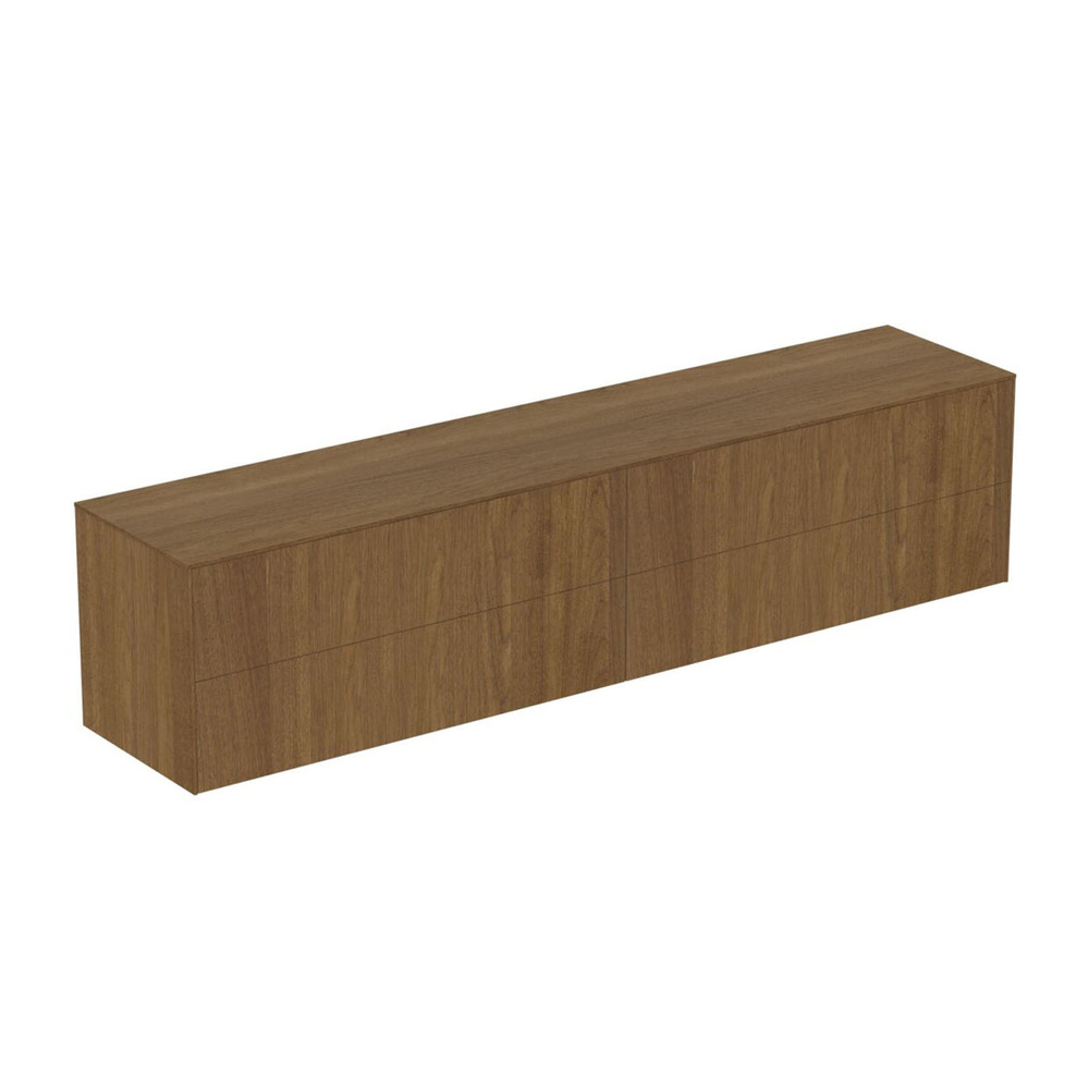 Dulap baza suspendat Ideal Standard Atelier Conca finisaj nuc inchis 4 sertare cu blat 240 cm
