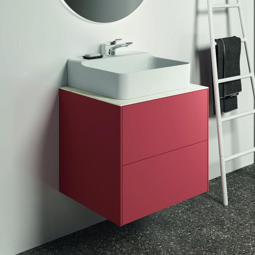 Dulap baza suspendat Ideal Standard Atelier Conca rosu – oranj mat 2 sertare 60 cm Atelier
