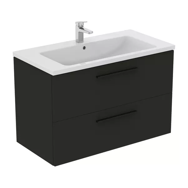 Dulap baza suspendat Ideal Standard i.life B gri carbon mat 2 sertare 100 cm picture - 9